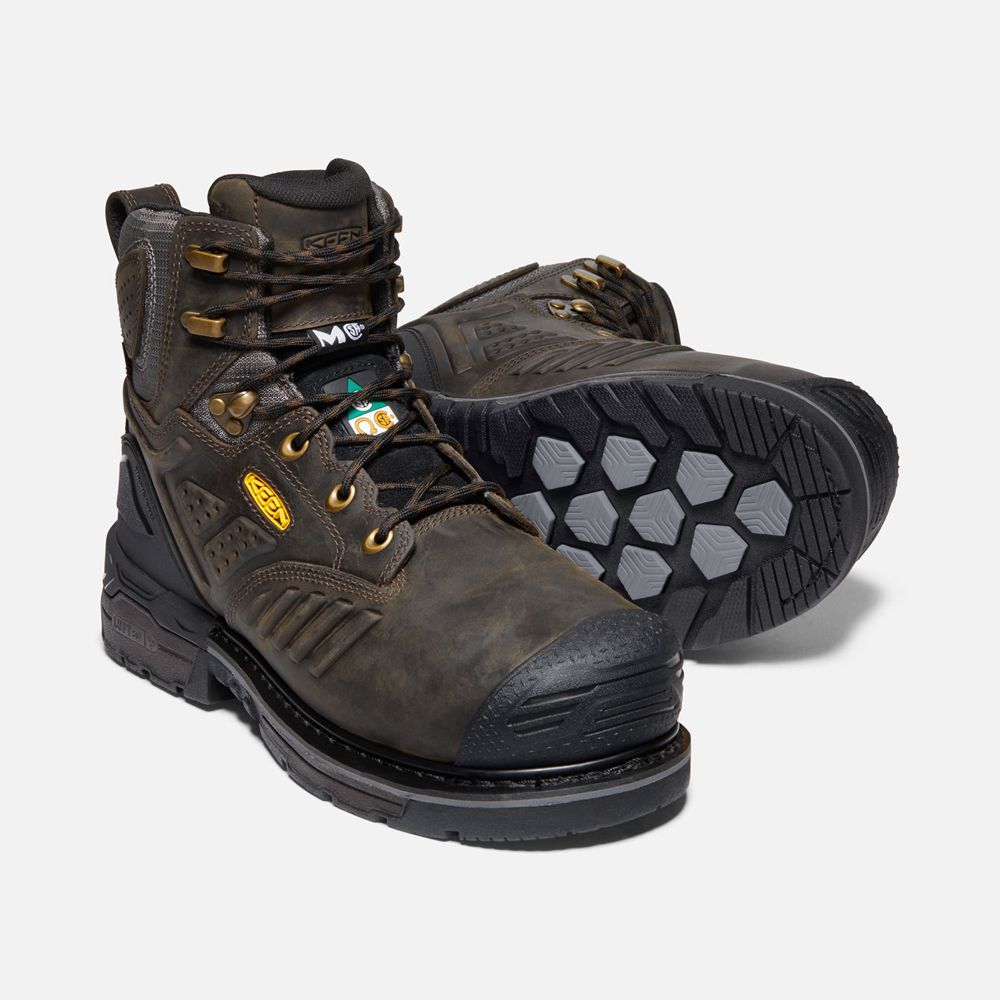 Botte de Travail Keen Homme Noir Marron | Csa Philadelphia 6\" Internal Met Waterproof (Carbon-Fiber